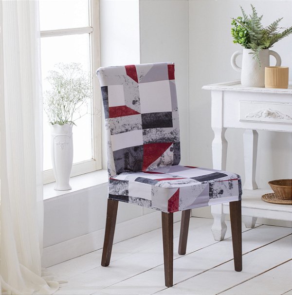 CAPA PARA CADEIRA MALHA DUPLA ESTAMPADA 2 UNIDADES