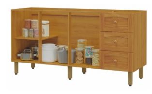 BALCÃO 1.60m MADEIRA MDF C/ PÉ