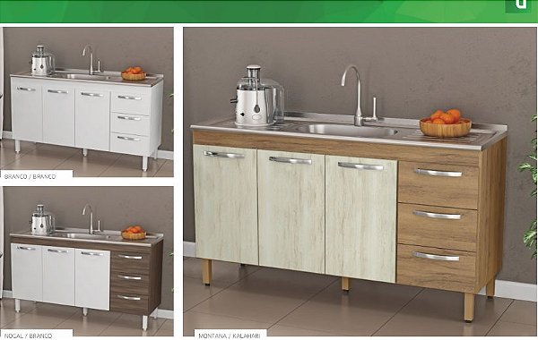 BALCÃO ATENAS 1,58m MDP S/Tampo