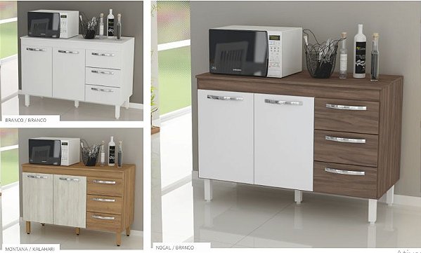 BALCÃO GRÉCIA 1,19m MDP S/ TAMPO, COM PÉ.