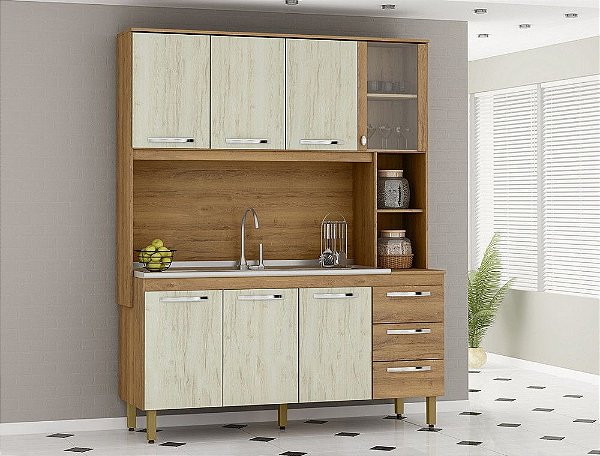 COZINHA CALIFORNIA LUXO 1,58m MDP COM PÉ