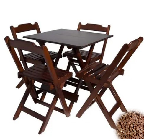 Mesa com 4 cadeiras (Dobrável)