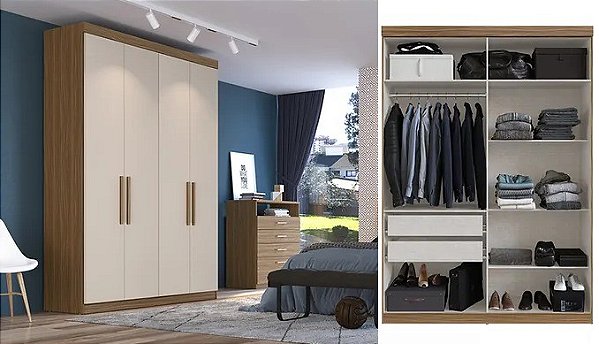 Guarda Roupa 4 Portas 2 Gav