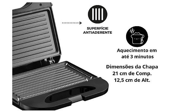 Sanduicheira e Grill Amvox