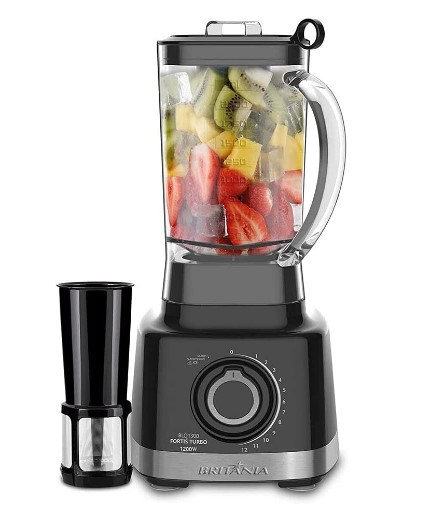 Liquidificador Turbo, Blq1300p, 1200W, 3L, Chumbo, Britânia