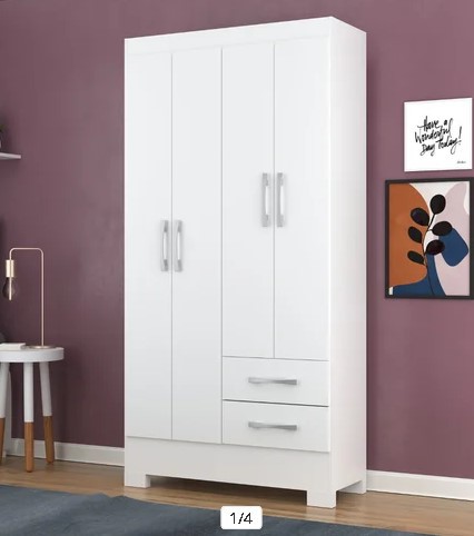 GUARDA ROUPA IMPERATRIZ RODIAL  4 PORTAS 2 GAVETAS