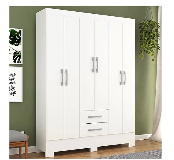 GUARDA ROUPA RODIAL NATAL 6 PORTAS 2 GAVETAS