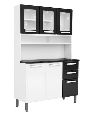 Kit evidence 06 portas 02 gavetas preto