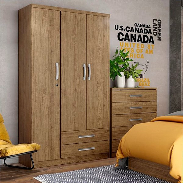 GUARDA ROUPA AÇAI 3 PORTAS