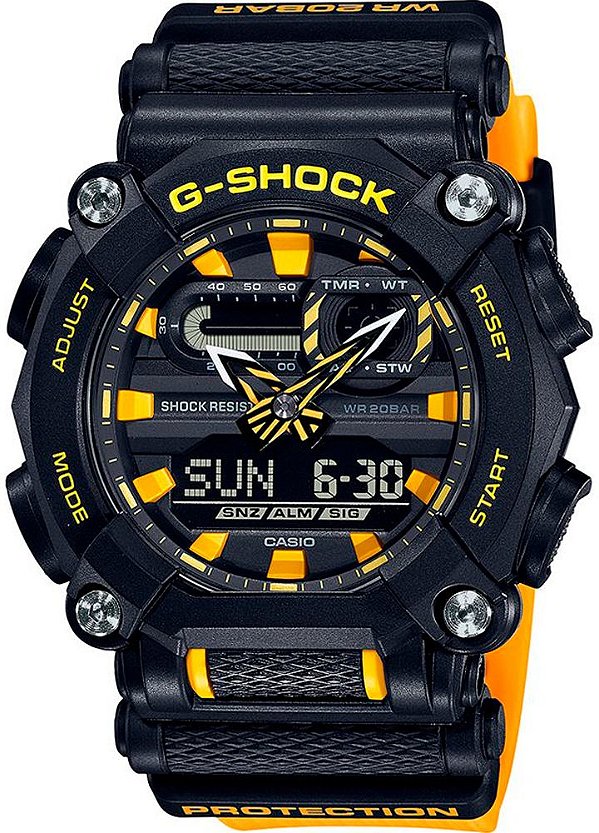Relogio Casio G-Shock - Ga-900A-1A9dr - Preto/Amarelo