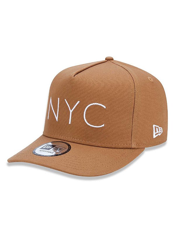 Boné New Era Aba Curva A-Frame Nyc Com Regulagem Kaki