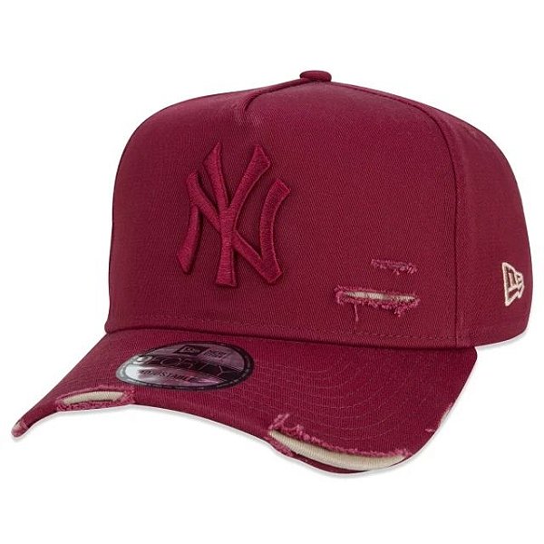 Boné New Era Aba Curva Destroyed New York Vermelho