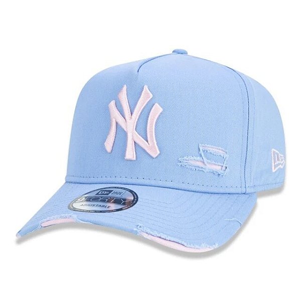 Boné New Era Aba Curva New York Yankees Destroyed - Azul