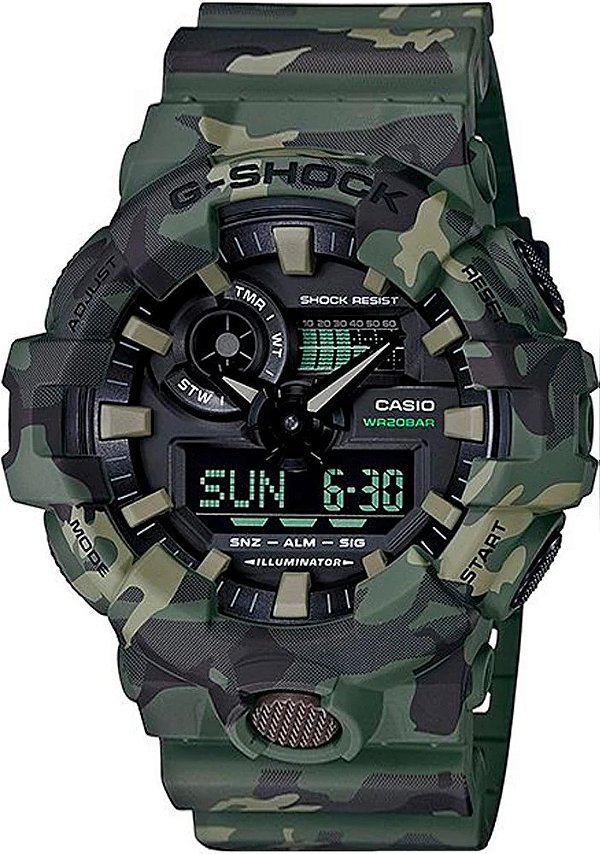 Relógio De Pulso Casio G-Shock Camuflado Ga-700Cm-3Adr