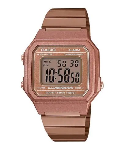 Relogio De Pulso Vintage Digital Pulseira Aco Rose Casio B650wc-5Adf-Sc
