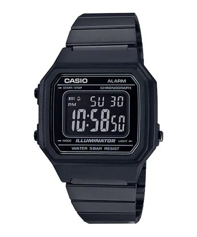 Relogio De Pulso Vintage Digital Pulseira Aco Preto Casio B650wb-1Bdf-Sc