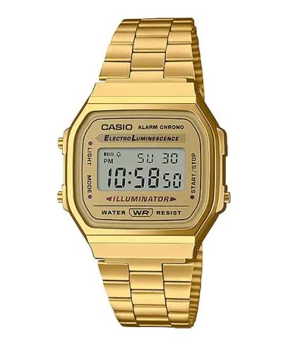 Relogio De Pulso Casio F  Pu Aço Dourado A168wg9wdf