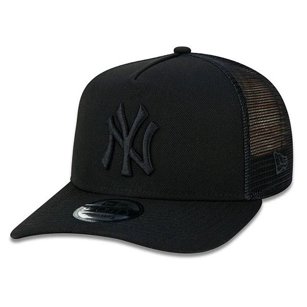 Boné New Era Aba Curva Trucker New York Yankees Black