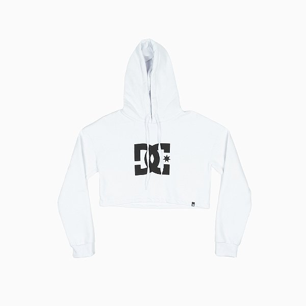 Moletom Feminino Dc Shoes Cropped Hoodie Branco
