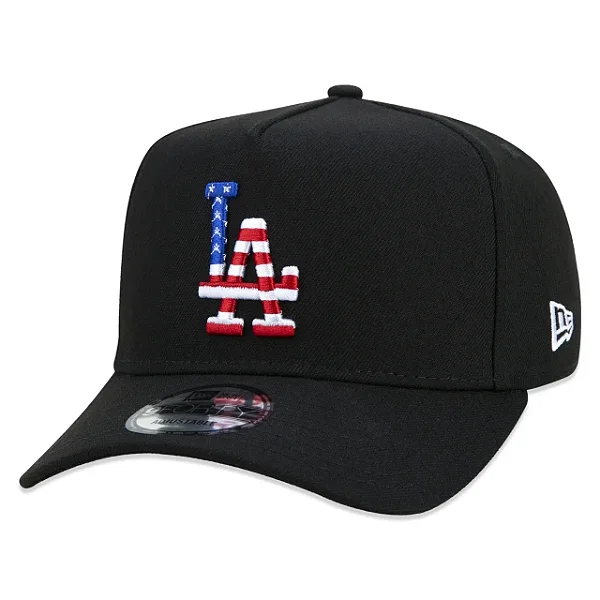 Boné New Era Aba Curva Usa Los Angeles Black