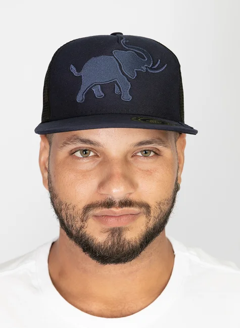 Boné Jonny Size Trucker Elephant Black