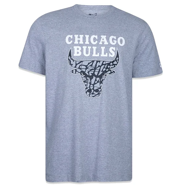Camiseta New Era Core Chicago Bulls Cinza