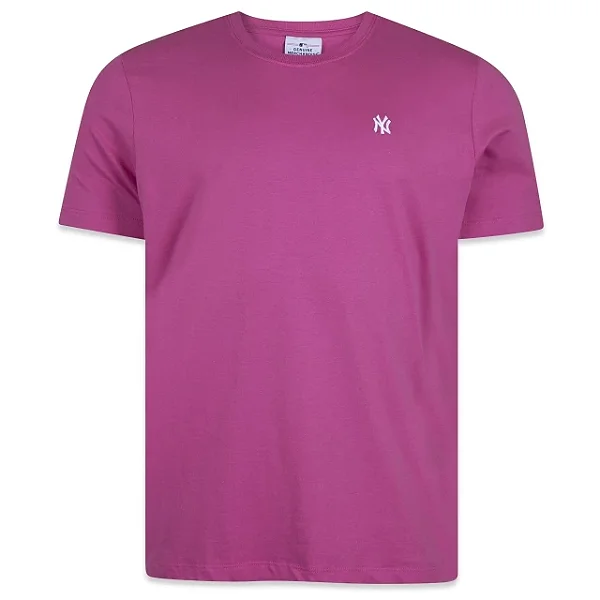 Camiseta New Era Mini Bordado New York Yankess Rosa Claro