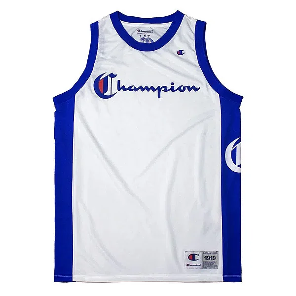 Camiseta Champion Regata Basket Gothic White