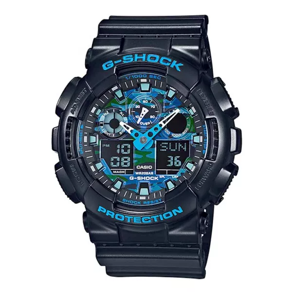 Relógio De Pulso G-Shock Black Blue Ga100cb1adr