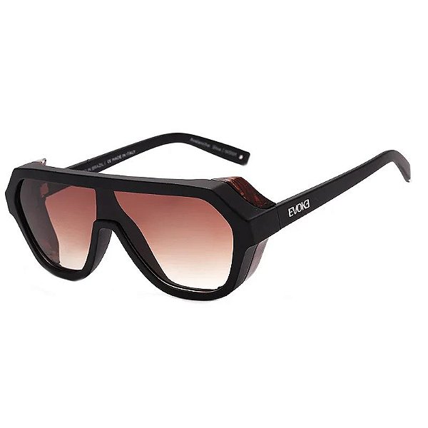 Óculos Evoke Avalanche Dive Wd01 Black Matte Radica Gun Brown Gradient