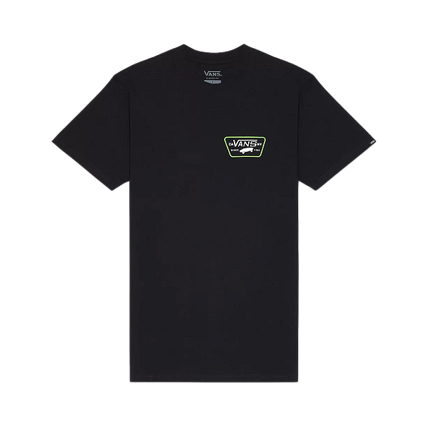 Camiseta Vans Full Patch Back Black Lime Green