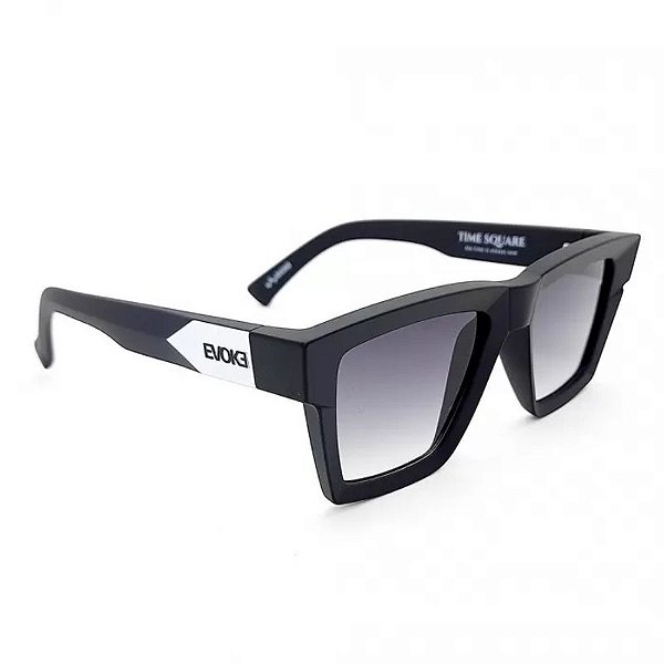 Óculos Evoke Time Square A12 Black Matte White Lente Grey Gradient