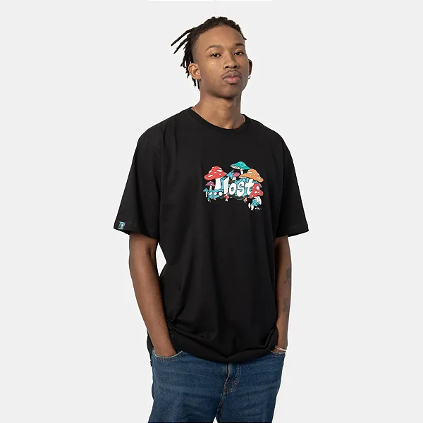 Camiseta Lost Mushroom Smurfs Black