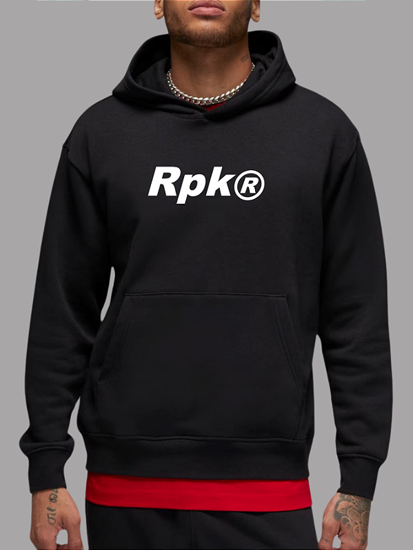 Moletom Rpk Logo Fechado Com Capuz Black