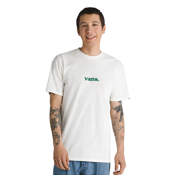 Camiseta Vans Lower Corecase Ss Marshmallow Verdant Green
