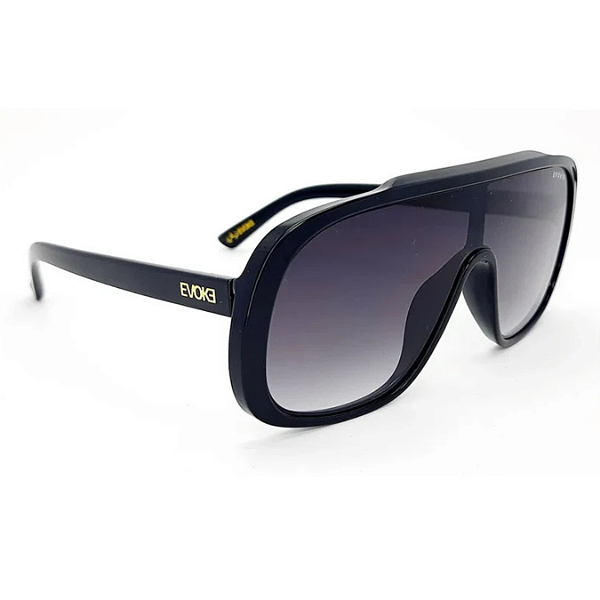 Óculos Evoke Evk 63 A01 Black Shine Gold Gray Gradient