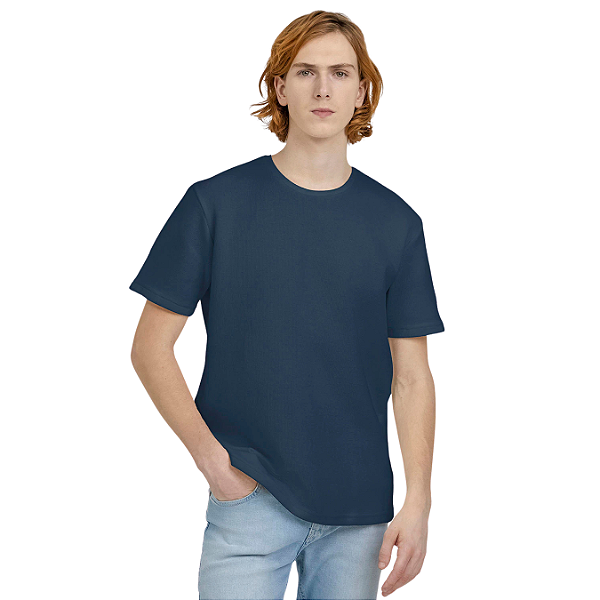 Camiseta Kingejoe Textura Comfort Marinho