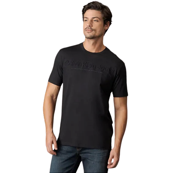 Camiseta Calvin Klein Jeans Embossed Minimal Black