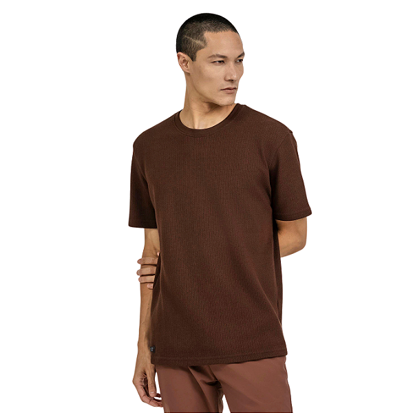 Camiseta Kingejoe Textura Comfort Marrom