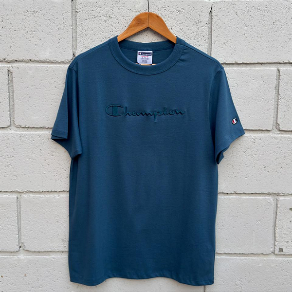 Camiseta Champion Pes Mc Script Twilight Blue