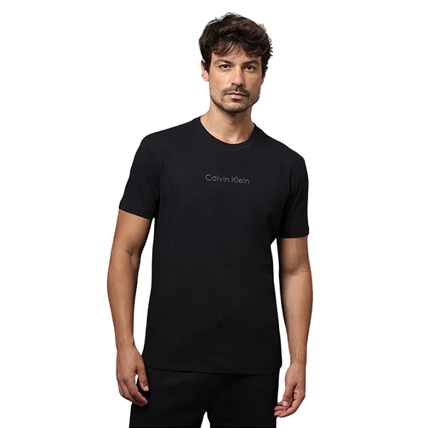 Camiseta Calvin Klein Jeans Careca Meia Malha Black