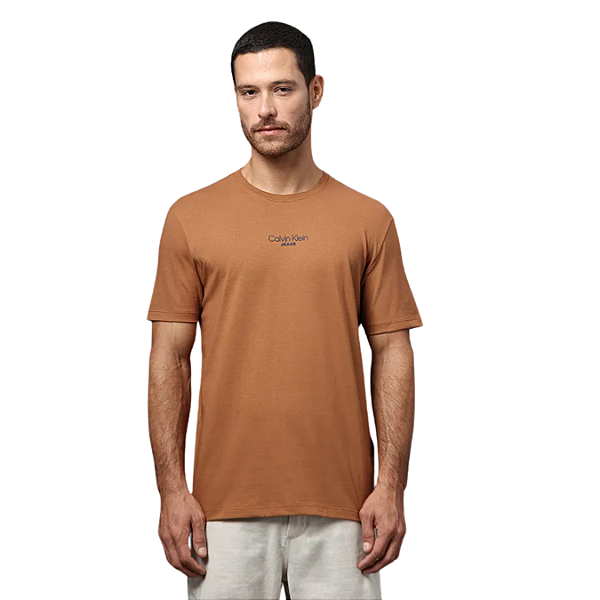 Camiseta Calvin Klein Jeans Masculina Logo Havana