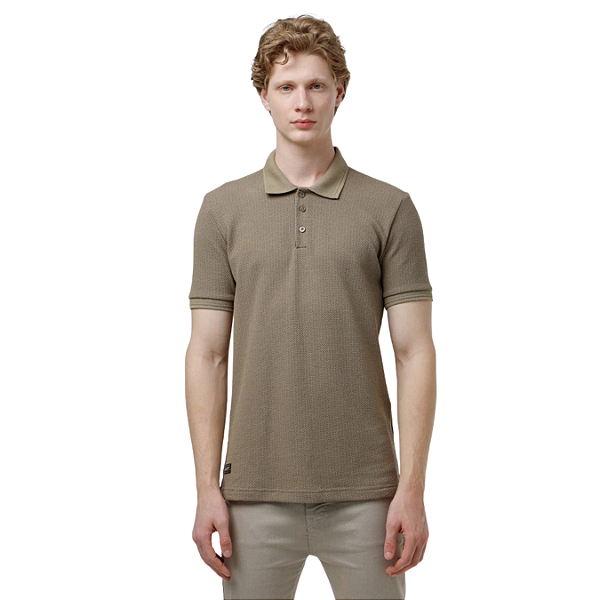 Polo Kingejoe Textura Tricot Slim Kaki