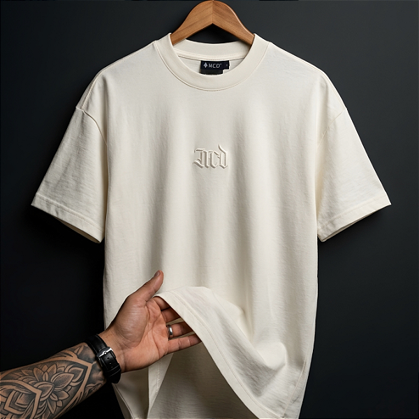 Camiseta Mcd Box Fit Caligraffiti Bordado Off White