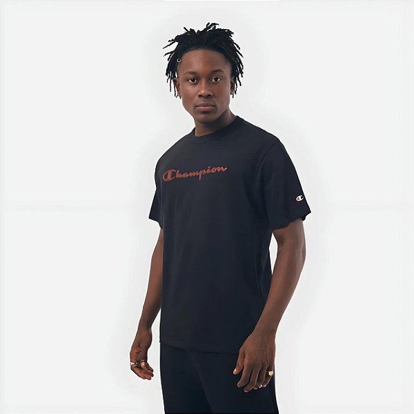 Camiseta Champion Cganouib Nc Heritage Script Weave Black
