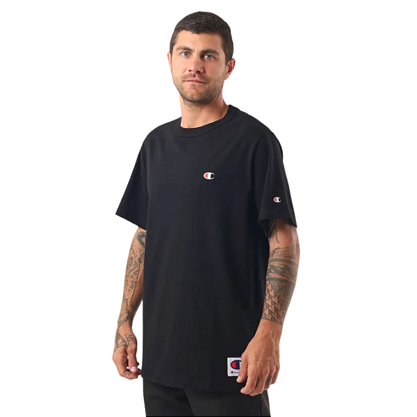 Camiseta Champion Pes Mc Logo C Embroidery Black