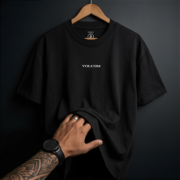 Camiseta Volcom Esp Mc Comfort Fit Signature Black