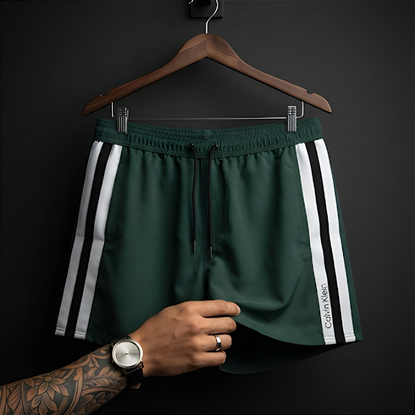 Shorts Calvin Klein Jeans Masculino Cadarco Lateral Green