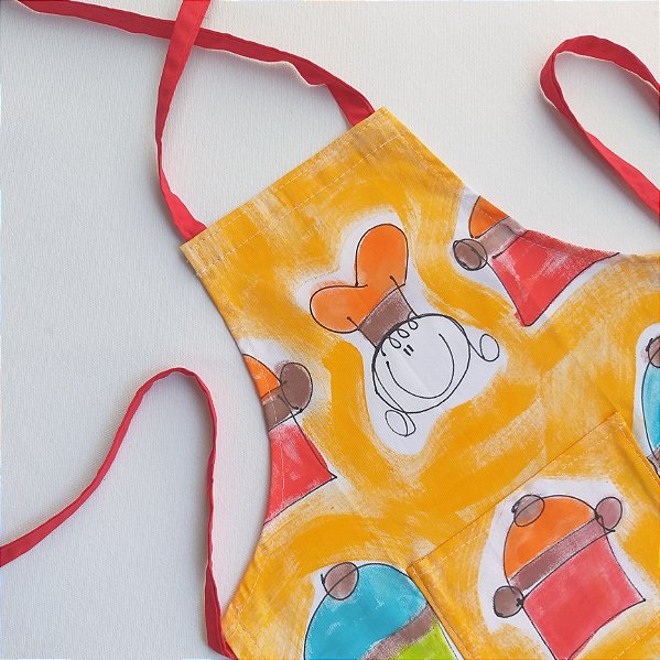Avental Infantil Chefinho de Panela Amarela