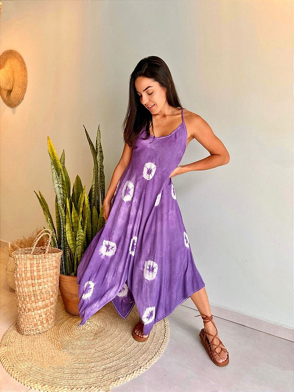 Vestido Pontas Violeta